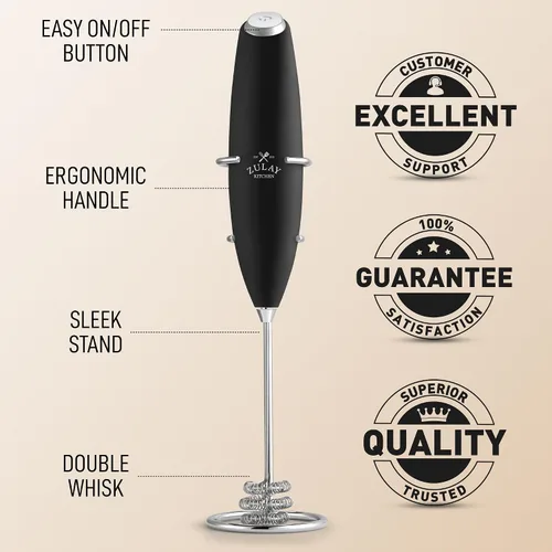 Miniatura 132 de Zulay Milk Boss Espumador de leche potente manual, hace espuma para latte, batidor para mezclar bebidas, café, miniespumador para capuchino, frappé
