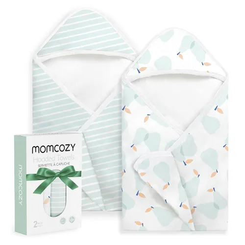 Miniatura 21 de Momcozy Toalla de bebé con capucha, ultra suave y absorbente, juego de toallas de baño grandes para mayor comodidad y suavidad en la piel del bebé