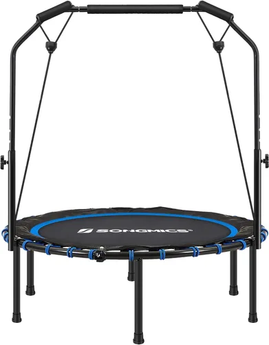 Miniatura 2 de SONGMICS Mini trampolín de fitness de 40 pulgadas, rebote de fitness con pasamanos ajustable, trampolín plegable para entrenamiento en casa, carga