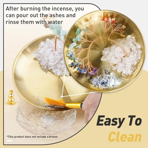 Miniatura 7 de Soporte de cristal para Palo Santo, soporte para incienso para 7 chakras, soporte de incienso de latón de 5.5 pulgadas, 6 en 1 para varillas