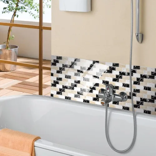 Miniatura 9 de Adhesivos para azulejos de mosaico, azulejos de pared de mosaico, despegar y pegar, ladrillo para salpicaduras de cocina, azulejos de pared 50 hojas