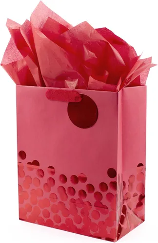 Miniatura 10 de Hallmark - Bolsa de regalo grande insignia con papel de seda (lazo rojo)