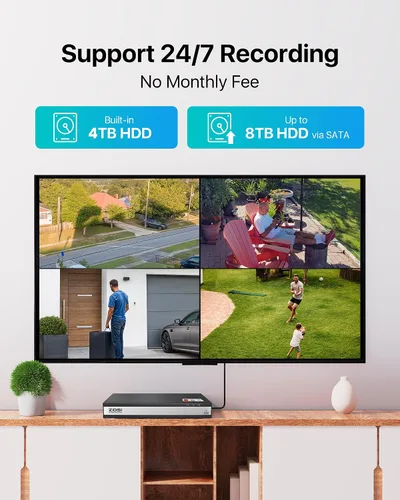 Miniatura 6 de ZOSI Sistema de cámara de seguridad de 16 canales para interiores y exteriores, 16 cámaras CCTV de vigilancia de 1080p, visión nocturna, alertas