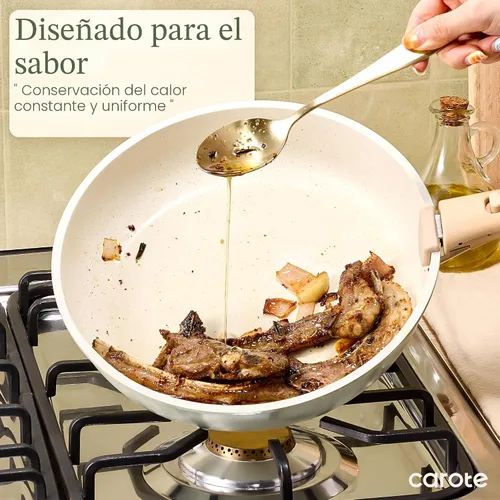 Miniatura 6 de CAROTE Juego de ollas y sartenes, juego de utensilios de cocina antiadherentes, mango desmontable, 19 piezas de utensilios de cocina de inducción