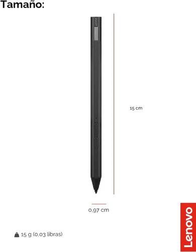 Miniatura 7 de Lenovo Precision Pen 2 (Laptop) – Carga USB-C – Reconocimiento de inclinación – El lápiz es compatible solo con ciertos dispositivos, Gris de Hierro