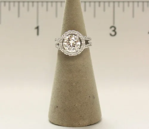 Miniatura 3 de Anillo de vestir chapado en rodio para mujer, corte brillante CZ 110