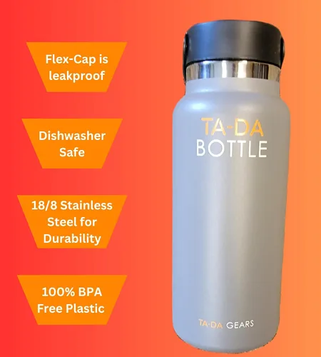 Miniatura 5 de TA-DA Botella de acero inoxidable con enfriador de latas, fría hasta 24 horas y caliente hasta 12 horas, el enfriador de latas es más cómodo