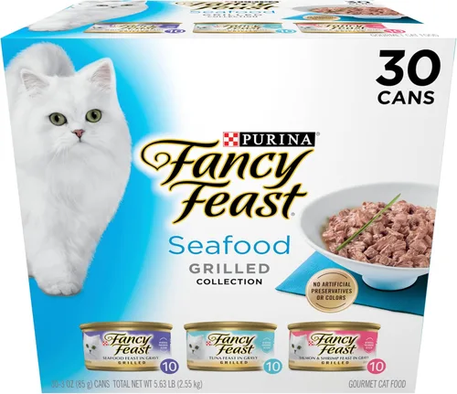 Miniatura 11 de Purina Fancy Feast - Alimento húmedo a la parrilla para gatos, colección de mariscos en paquete variado de alimentos húmedos para gatos
