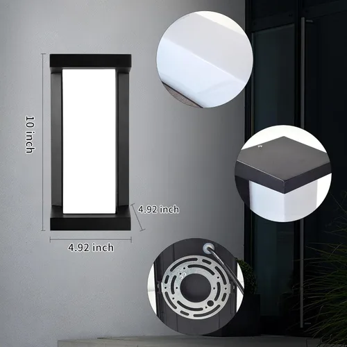 Miniatura 3 de Wrasse Luces de Porche al Aire Libre Impermeables 2000LM 20W Accesorios de Iluminación Exterior Moderna Blanco Neutro 6500K Luz de Pared al Aire