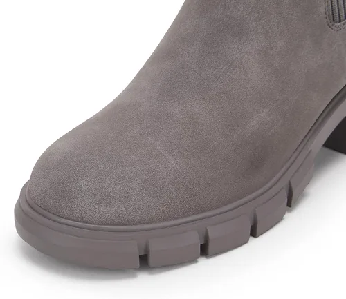Miniatura 5 de Ruanyu Botas de plataforma con tacón grueso para mujer, elásticas, tipo Chelsea, con suela de lengüeta, antideslizantes, botas de combate