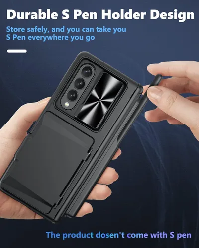 Miniatura 3 de Viaotaily Funda para Galaxy Z Fold 3 con Soporte para Bolígrafo, Funda Fold 3 con Protección de Bisagra y Protector de Pantalla, Funda con Soporte