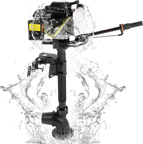 Motor fuera de borda de 4 HP, motor de arrastre de barco de 4 tiempos y 2900 W con sistema de encendido CDI, modelo de gasolina refrigerado por aire