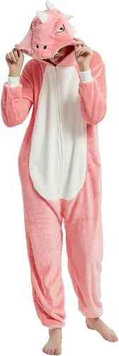 Miniatura 2 de CALANTA Mono de dinosaurio para adultos, disfraz de dragón T-Rex Animal para mujer, pijama de felpa de una pieza, cosplay, Halloween, Navidad