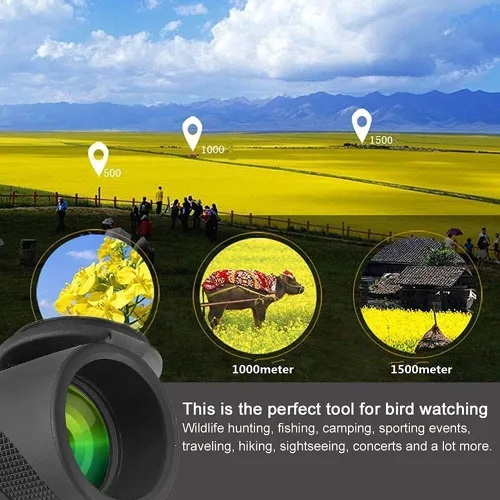 Miniatura 2 de Óptica zoom HD lente impermeable de alta definición monocular telescopio Spotting alcance portátil para senderismo caza 80x100
