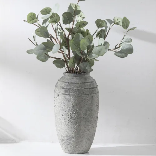 Miniatura 13 de Florero de cerámica con asas, jarrón de 12 pulgadas de alto para centros de mesa, grandes jarrones decorativos de terracota, jarrones rústicos