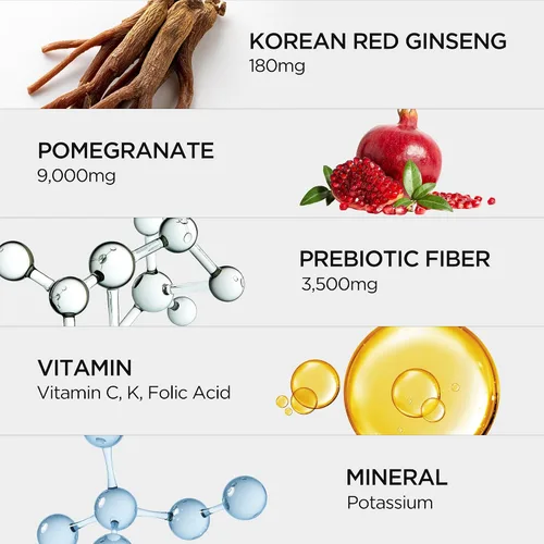 Miniatura 5 de JUNG KWAN JANG Granada con ginseng rojo coreano, bebida energética líquida vegana con dulzura natural de agave y extractos de uva, sin cafeína, sin