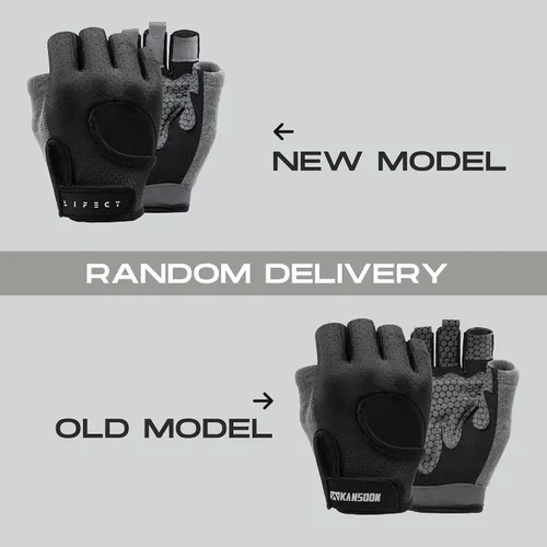 Miniatura 4 de LIFECT Essential - Guantes de entrenamiento transpirables, guantes de levantamiento de pesas sin dedos con parte trasera abierta curvada, para Negro