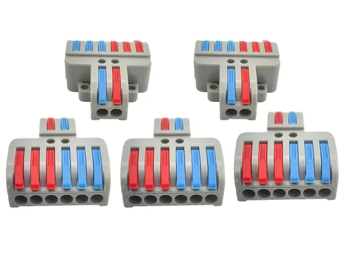 Miniatura 2 de Conectores de cable, conectores de tuercas de alambre de palanca compacta, terminales de cable de 2 en 6 salidas para conexión rápida 28-12 AWG, 5 2