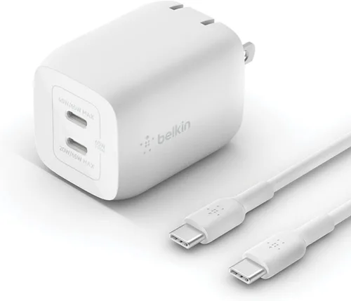 CARGADOR GAN USB-C DUAL DE 65W + CABLE