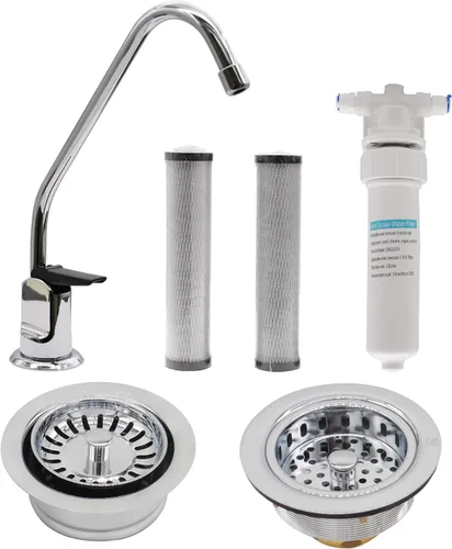 Miniatura 18 de Westbrass CO133-62 Kit de grifo dispensador de agua fría pura estilo Touch-Flo de 8 pulgadas con filtro, paquete de 2 cartuchos de repuesto, colador