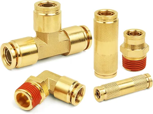 Miniatura 6 de Kit de surtido de 36 piezas de accesorios de línea de freno de aire DOT de latón 1/4" 3/8" 1/2", accesorios de conexión de empuje para reparación