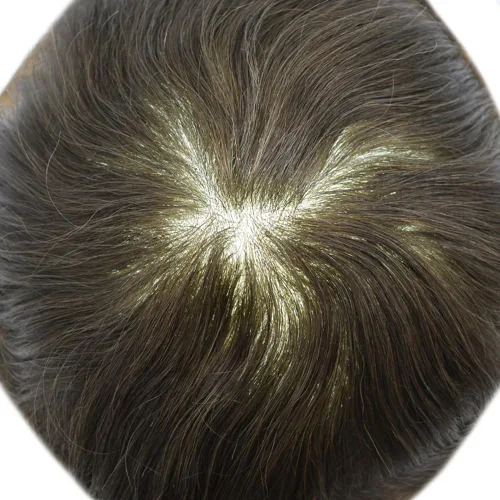 Miniatura 6 de Toupee for Men Hairpieces Mens Toupee Human Hair Replacement System Invisible V-Looped 0.06mm Thin Skin PU Mens Hair Systems Units Wigs #4 Medium