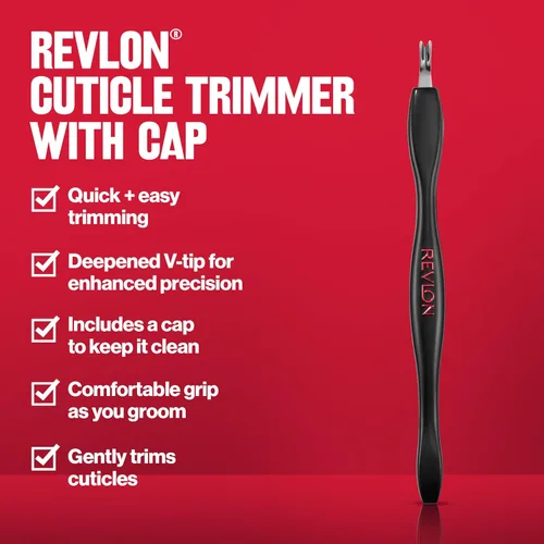 Miniatura 3 de Revlon Recortador de cutículas con tapa, punta en V de alta precisión y agarre cómodo para un recorte suave y fácil, 1 unidad