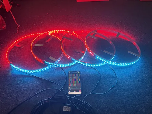 Miniatura 2 de Dream Chasing Colors Flow - Anillo de luces LED de 15.5 pulgadas, luces de llanta, luces de neumáticos, control de aplicación de dientes azules, 4