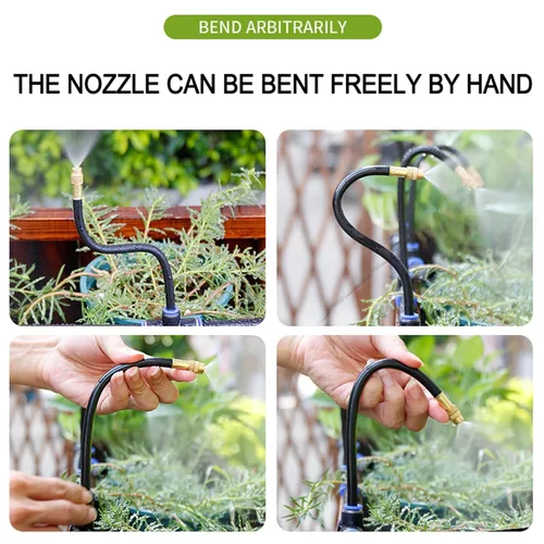 Miniatura 5 de Kit de riego por goteo, sistema de riego automático para plantas en maceta, microaspersores de cobre ajustables de 360 grados, accesorios de tubería