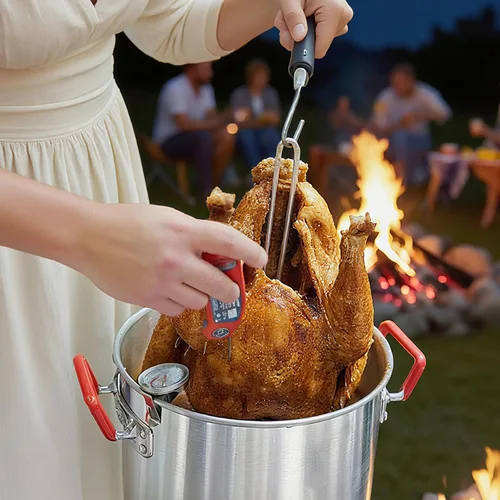 Miniatura 9 de Kit de soporte para freidora de pavo SafBbcue Soporte vertical para asar pollo con estante para pollo Asador con soporte para pavo Kit de accesorios