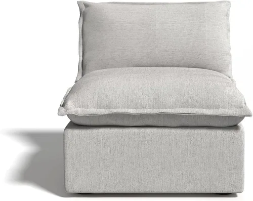 Miniatura 43 de Sofá modular de mezcla de lino para sala de estar, cómodo sofá modular con relleno de plumón, moderno sofá cama convertible con asiento profundo