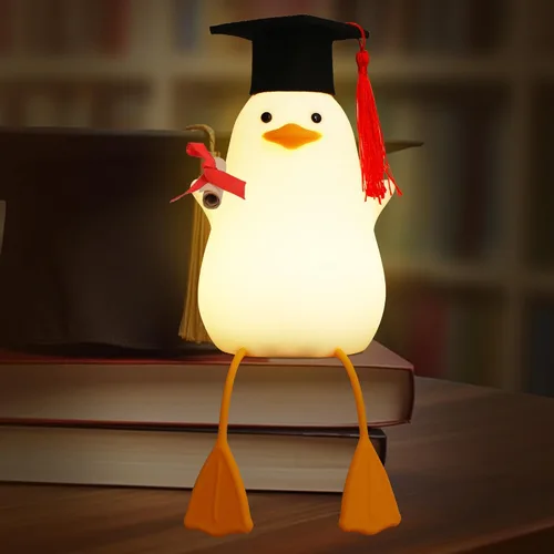 Miniatura 15 de Attivolife lámpara de noche con forma de pato para niños, lámpara de mesa LED de silicona, lámpara de control táctil de animal mago con temporizador