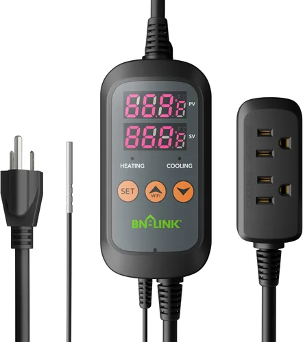 Miniatura 7 de BN-LINK Controlador de termostato profesional de calefacción y refrigeración digital de 2 etapas, enchufe para reptiles, acuario, carboy