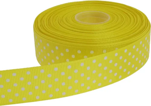 Miniatura 19 de Cinta de grogrén de lunares de 25 yardas cada rollo 100% poliéster (1 pulgada, beige)