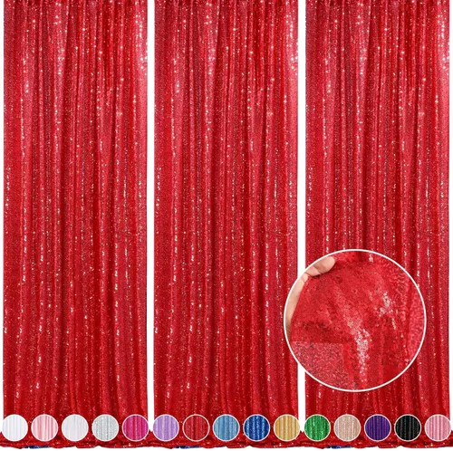 Miniatura 57 de Telón de fondo de lentejuelas moradas 2 paneles 2FTx8FT con purpurina telón de fondo cortinas para fiesta de Halloween fondo de fotos para bodas