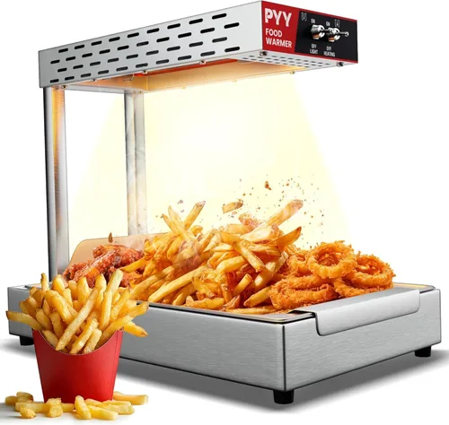 Miniatura 13 de PYY Calentador de papas fritas - Lámpara de calor comercial para calentar alimentos Luz de calentamiento de 122°F Estación de descarga de papas