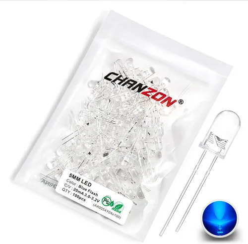 Miniatura 13 de Chanzon 100 unids 0.197 in parpadeante verde LED diodo luces 1.5Hz intermitente (lente difusa redonda DC 3V 20mA) iluminación brillante bombillas G)