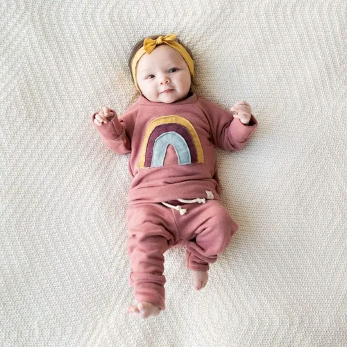 Miniatura 9 de Thorn Tree Ropa de bebé recién nacido traje de algodón lindo bebé niño ropa de juego otoño invierno arco iris trajes Arcoiris Rainbow