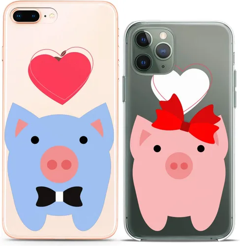 Miniatura 16 de Fundas a juego para parejas compatibles con iPhone 16 15 14 13 12 11 Pro Max Mini Xs X 6s 8 Plus 7+ Xr 10 SE 5 Girlfriend Cat Silicone Pair Cover