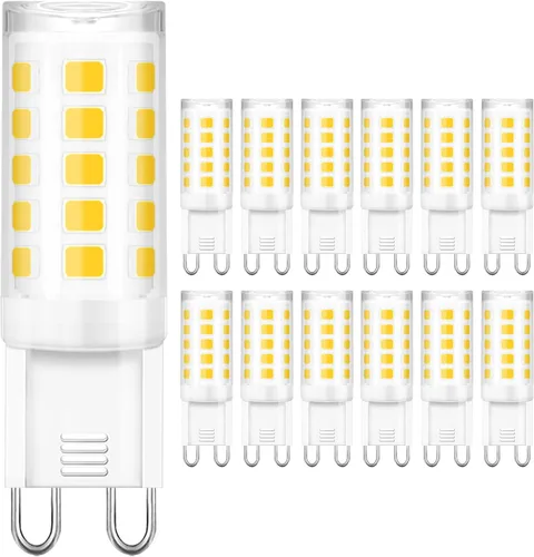 Miniatura 12 de winshine Bombilla LED G9 de 3000 K, luz blanca cálida, bombilla G9 de 4 W (equivalente a halógeno de 40 W), base de cerámica G9 bi pin con ángulo