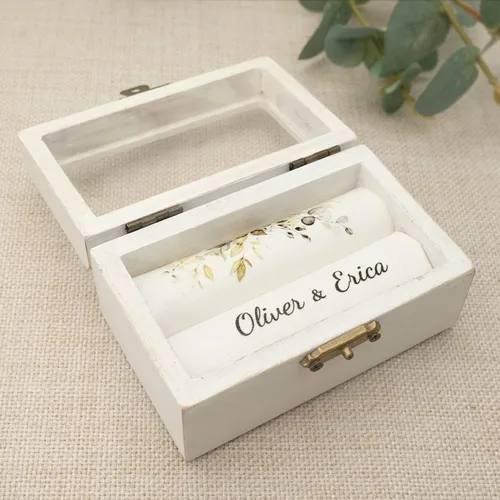Miniatura 4 de Caja de anillo de boda personalizada, caja de anillo de boda, caja de anillo de ceremonia de boda personalizada, caja de anillo de compromiso, caja