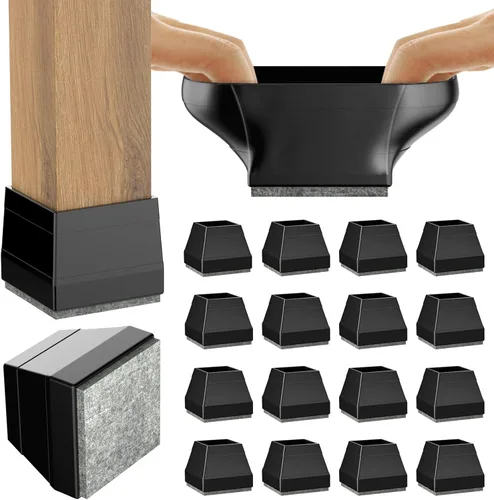 Miniatura 14 de Protectores cuadrados para patas de silla para pisos de madera dura, 24 piezas de tapas de silicona para patas de muebles para prevenir rayones