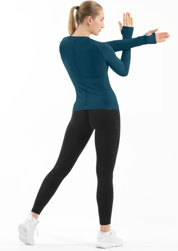 Miniatura 3 de MathCat - Camisetas de entrenamiento sin costuras para mujer, camisetas de yoga de manga larga, camiseta deportiva para correr, camiseta atlética