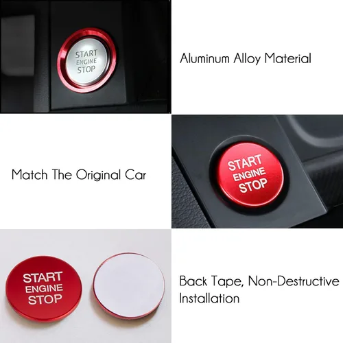 Miniatura 4 de Cubierta decorativa para botón de arranque del motor de automóvil, anillo y moldura para Audi A4L/A5/A6L/A7/A8/Q3/Q5/Q7, aleación de aluminio