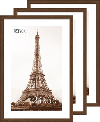 Miniatura 125 de VCK Marcos para póster de madera maciza de 22.375 x 34 pulgadas, marco de fotos A1 negro con montaje en pared, paquete de 3