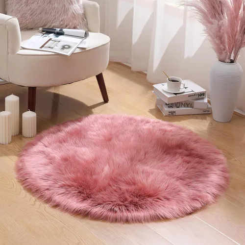 Miniatura 76 de Ashler Home Deco - Tapete de pelo sintético de oveja, mullido, suave, de 2 x 3 pies, lavable a máquina, dormitorio, habitación de los niños, sala