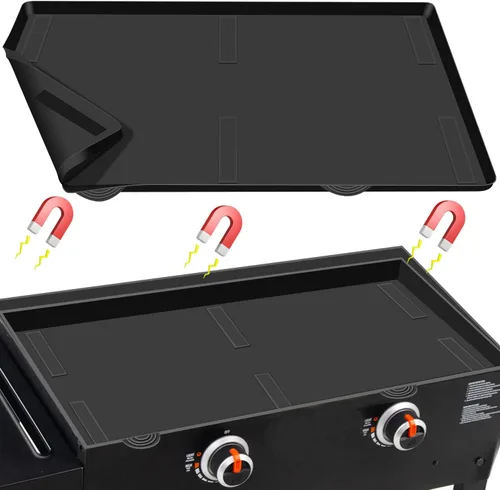 Miniatura 10 de Alfombrilla de silicona para parrilla de 17 pulgadas para Blackstone, cubierta protectora magnética, cubierta superior de parrilla Blackstone