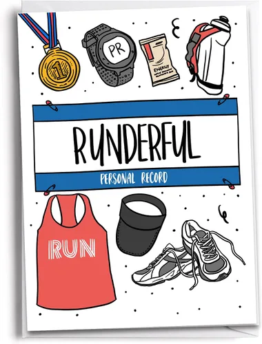 Tarjeta de Celebración de Récord Personal del Corredor – Tarjeta de Felicitación de Récord Personal Runderful | Maratón, 5K, 10K, 13.1 Media Maratón