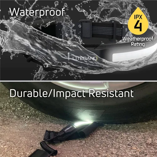 Miniatura 4 de OPTIMAL VENTURES Linterna Frontal LED Liteband Súper Ligera Flex de 300 Lúmenes, Lámpara de Cabeza Brillante, Linternas Frontales con Pilas AAA