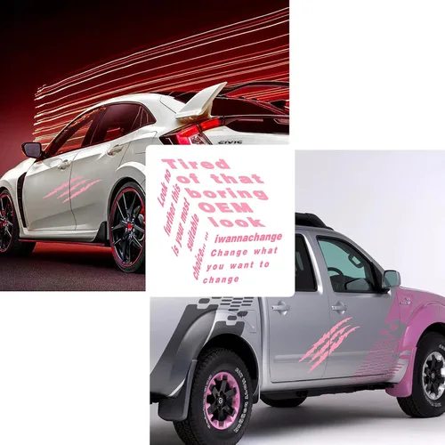 Miniatura 5 de 2 calcomanías de vinilo para faros delanteros, rayas de monstruo, para autos deportivos, SUV, camioneta, ventana, motocicletas, etc. (rosa)